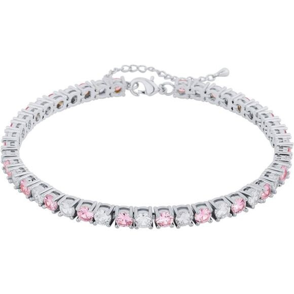 Tennis Ankle Bracelet Gold Anklet Adjustable with Extension 14K Gold Plated - Picture 1 of 7